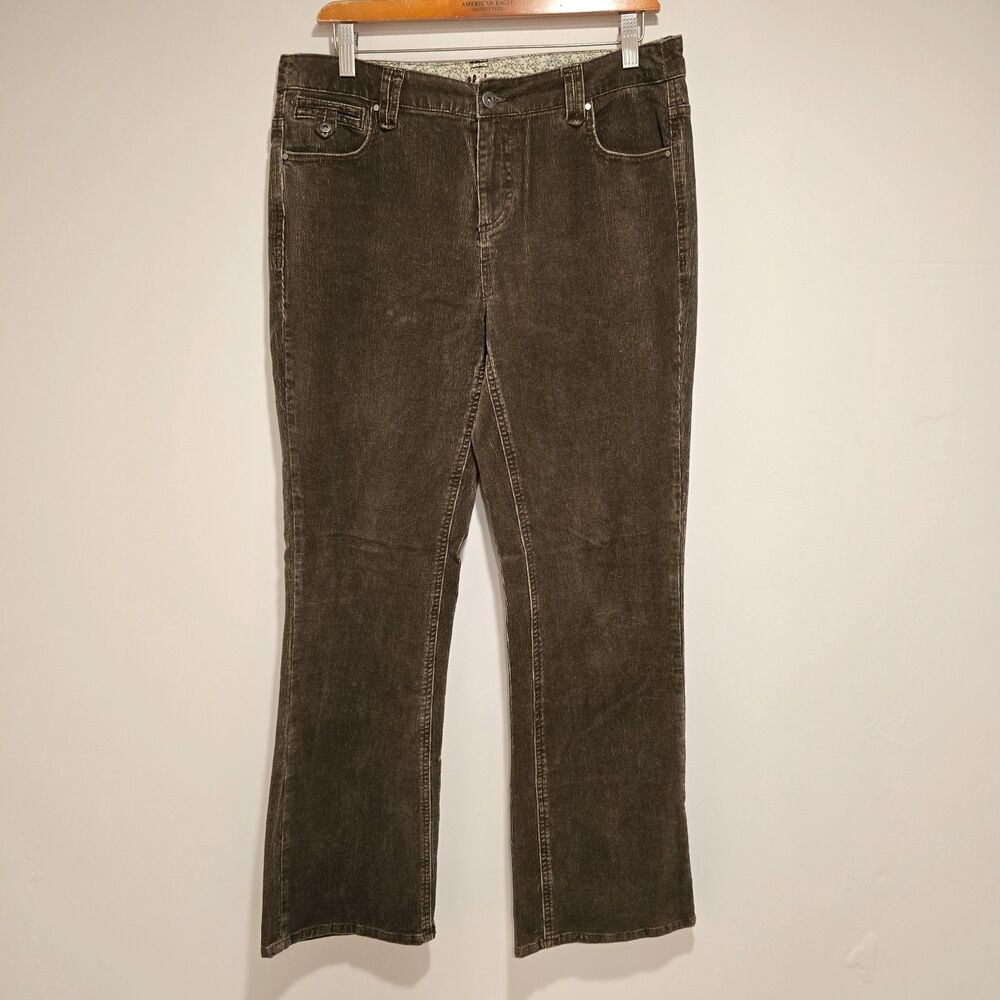 Y2K 90s Ruff Hewn Brown Corduroy Pants Size 10 Womens Indie Hipster Boho Grunge